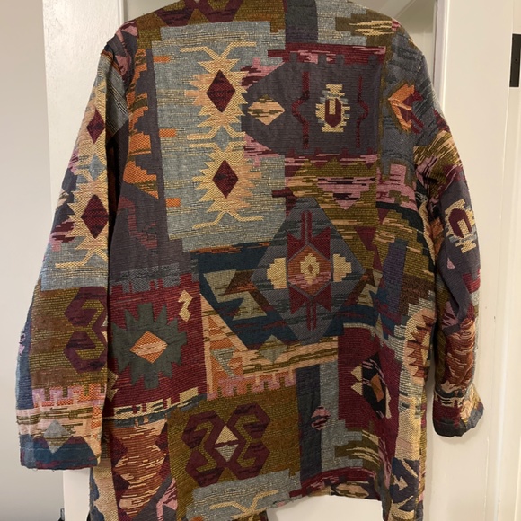 Coldwater Creek Tapestry Brocade Chore Coat | Lg. - Picture 5 of 5
